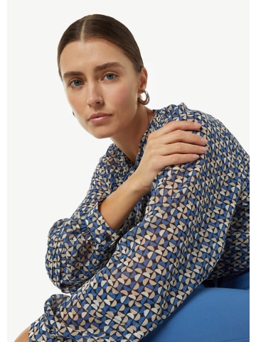 comma Bluse langarm in Blau-mehrfarbig
