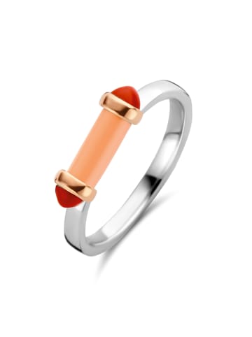 Ti Sento Milano Ring "Korallen pink bicolor" in Silber