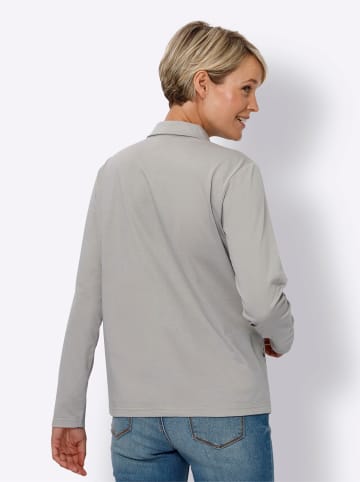 Sieh an! Poloshirt in steingrau-graphit-bedruckt