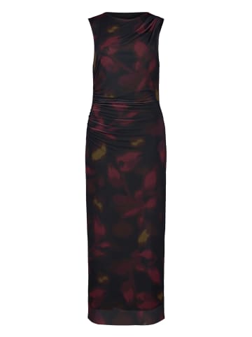 Zero  Mesh-Kleid mit Print in Black/Dark Red