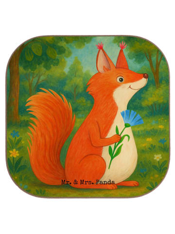 Mr. & Mrs. Panda Untersetzer für Gläser Eichhörnchen Blume Desig... in Weiß