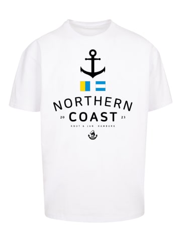 F4NT4STIC T-Shirt Oversized Nordsee Nordic Coast Knut & Jan Hamburg in weiß
