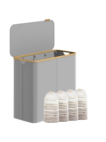 SONGMICS Wäschesammler Roxanne in Grau - (B)38.5 x (H)70.5 x (T)78 cm
