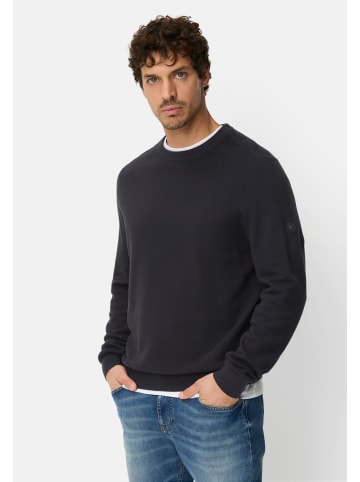 Camel Active Strickpullover mit Rundhalsausschnitt in Navyblau