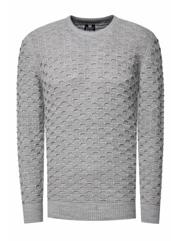 Rusty Neal Grobstrick mit Muster Einfarbig Rundhals-Pullover in Grau
