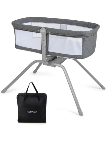 COSTWAY 2 in 1 Babywiege in Grau