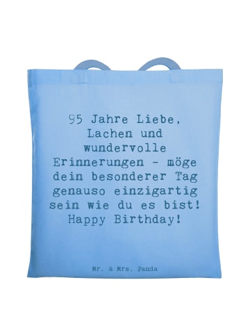 Mr. & Mrs. Panda totebag Spruch 95. Geburtstag mit Spruch in Sky Blue