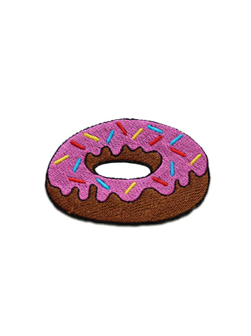 Catch the Patch Donut Essen Mit StreuselApplikation Bügelbild inRosa