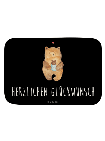 Mr. & Mrs. Panda Badeteppich Bär Baby mit Spruch in Schwarz