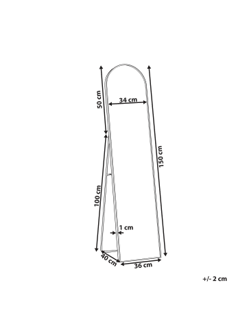 Beliani Standspiegel BAGNOLET in Silber - (W) 36 x (H) 150 x (L) 40 cm
