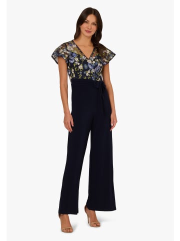 Adrianna Papell Jumpsuit Embroidered Combo Jumpsuit in Navy Multi