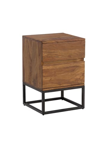 KADIMA DESIGN Nachttisch Massivholz Metall 40x38x60 cm Nachtschrank
