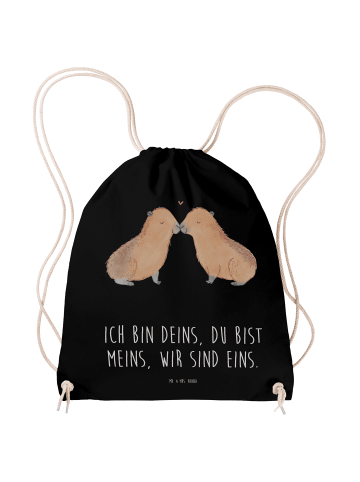 Mr. & Mrs. Panda Sportbeutel Capybara Liebe mit Spruch in Schwarz
