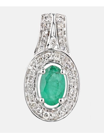 Diamant L'éternel Ohrhänger aus 750 Weißgold mit Diamant mit Smaragd