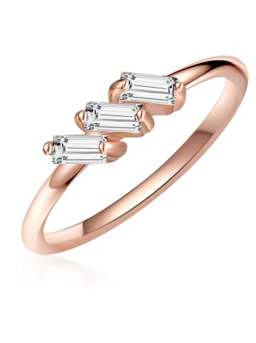 Glanzstücke München Ring aus Sterling Silber mit Bergkristall in roségold