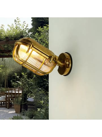 Licht-Erlebnisse Außen Wandlampe (B)13 x (H)15.5 cm in Messing