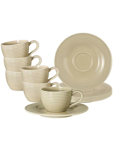 Seltmann Weiden 6er Set Espressotassen mit Untertassen Beat Color Glaze in Sandbeige 100 ml