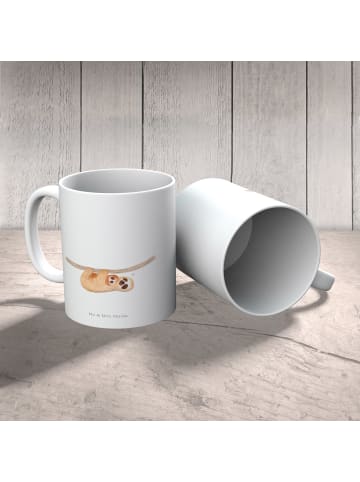 Mr. & Mrs. Panda Kaffeebecher Faultier Kind ohne Spruch in Weiß