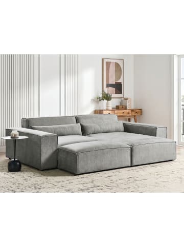 Beliani 2-tlg Ecksofa HELLNAR in Grau linksseitig