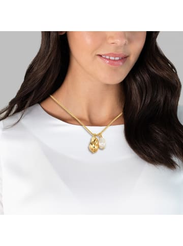Yokoamii Halskette Metall Muschelkernperle in gelbgold
