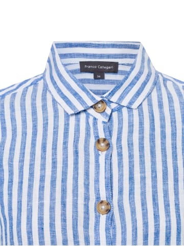 Franco Callegari Leinenbluse in hellblau weiß - 0058