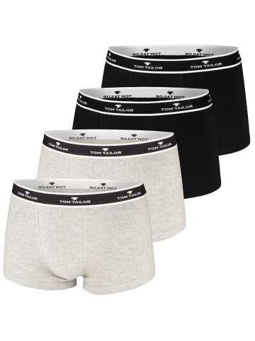 Tom Tailor Boxershorts 4er Pack in 2 x Schwarz / 2 x Grau melange