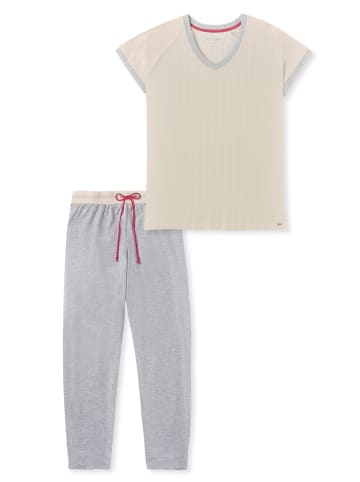 Schiesser Schlafanzug Casual Nightwear in Creme