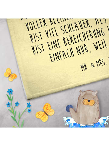Mr. & Mrs. Panda handtuch gäste wc Spinne Agathe Party mit Spruch in Gelb Pastell