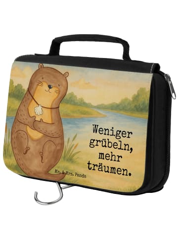 Mr. & Mrs. Panda Kosmetikbeutel Otter Muschel Design mit Spruch in Weiß