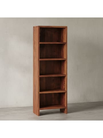 KADIMA DESIGN CD-Regal Massivholz | 90cm, 100 CDs, Sheesham/Akazie in Braun