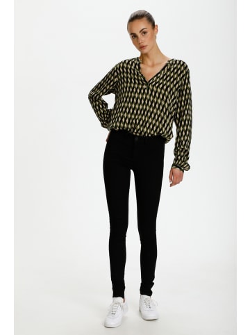 Kaffe Langarm-Bluse KAjana Regular fit in Nomad/Green Braid Print