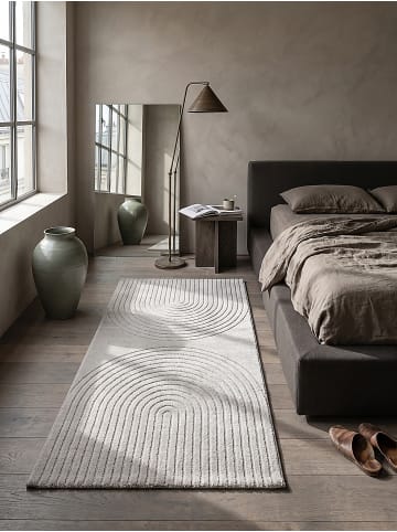 KADIMA DESIGN Läufer Geometrisch pflegeleicht Wohnzimmer Schlafzimmer Flur Esszimmer in Grau