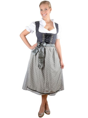 Edelnice Midi Dirndl 3-teilig in anthrazit