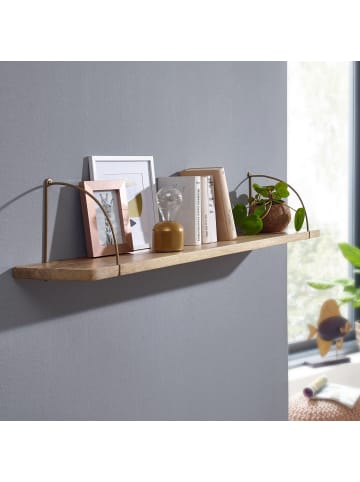 KADIMA DESIGN Wandregal 100x25x22 cm Massivholz / Metall Hängeregal