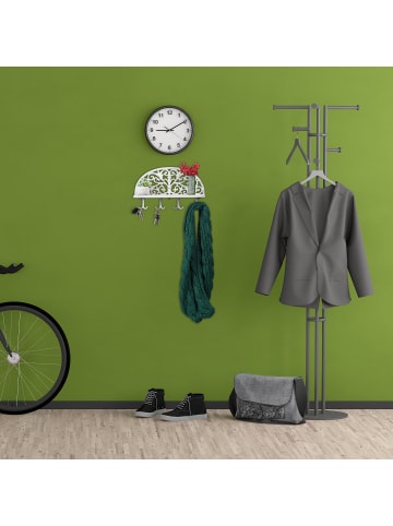 relaxdays Wandgarderobe in Weiß - (B)39x (H)23 x (T)11,5 cm