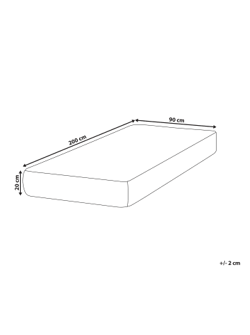 Beliani Matratze BREEZ in Weiß/Grau - (W) 90 x (H) 20 x (L) 200 cm