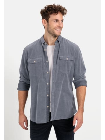 Camel Active Langarm Hemd in Regular Fit aus Cord in Denim Blau