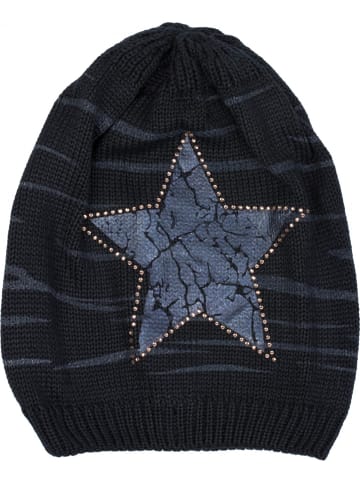 styleBREAKER Feinstrick Beanie Mütze in Midnight-Blue / Dunkelblau