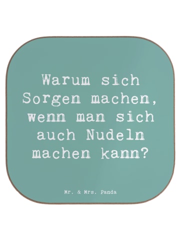 Mr. & Mrs. Panda Glasuntersetzer Spruch Gelassenheit in Krisen m... in Meeresbrise