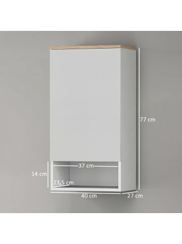 HOMCOM Wandschrank-40L x 27B x 77H cm-Weiß