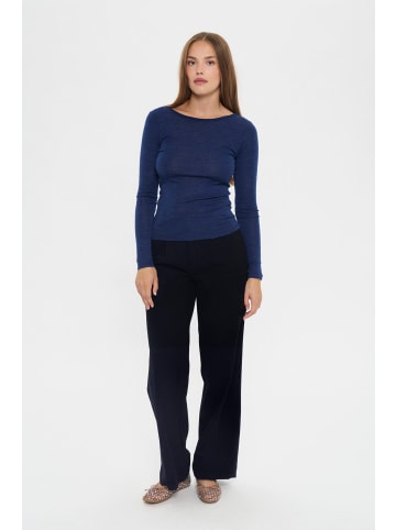 SAINT TROPEZ Langarm-Shirt GarimaSZ Fitted in Pageant Blue Melange