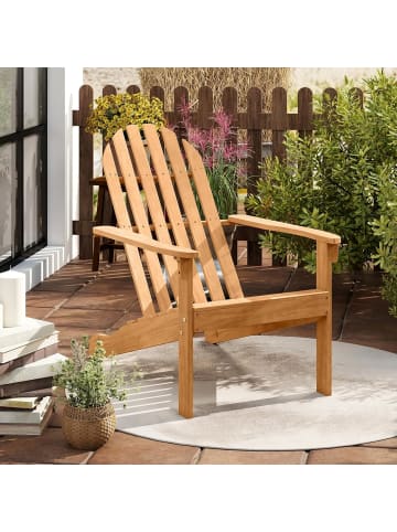 COSTWAY Adirondack Stuhl Holz in Hellbraun