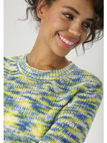 Aniston CASUAL Strickpullover in blau-grün-gelb-weiß