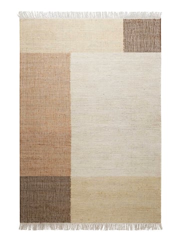 Green Looop Handweb-Teppich Valentin in beige, braun