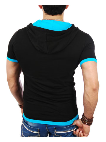 RESLAD T-Shirt basic San Diego in schwarz-türkis