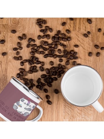 Mr. & Mrs. Panda Camping Emaille Tasse Liebe Flitterwochen mit S... in Kaffa Coffee