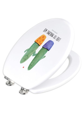 Mr. & Mrs. Panda Klo-Deckel Kaktus Liebe mit Spruch in Weiß