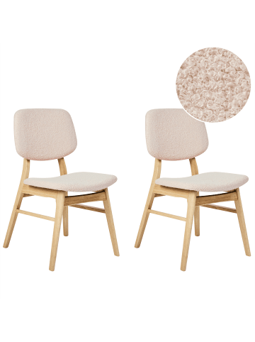 Beliani 2er-Set Esszimmerstuhl ELAINE in Braun/Beige