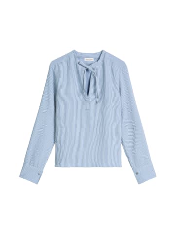 Marc O'Polo Crinkle-Streifenbluse A-Shape in Medium Blue