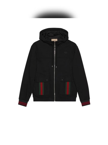 Gucci Gucci Jacke mit Kapuze mit Web Schwarz Herren